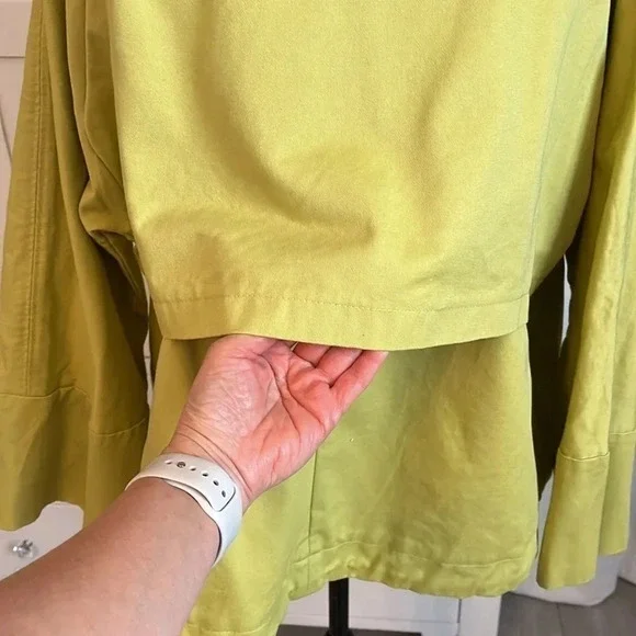 MARLA WYNNE NWOT Pear Green Twill Tent Jacket, Size S - Picture 7 of 11